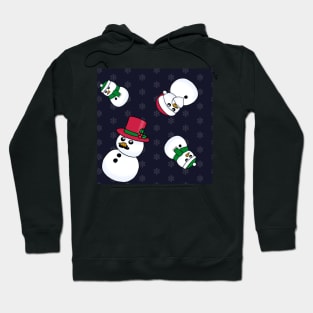 Cartoon Snowmen Print Hoodie